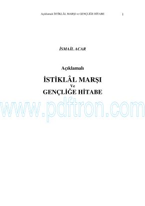 Cover of Ismail Acar - Aciklamali Istiklal Marsi Ve Genclige Hitabe.pdf