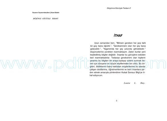 Cover of Loulse Hay - Dusunce Gucuyle Tedavi.pdf