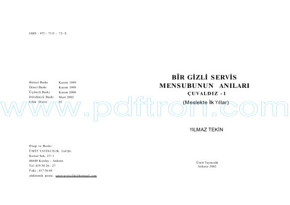 Cover of Yilmaz Tekin - Bir Gizli Servis Elemani.pdf