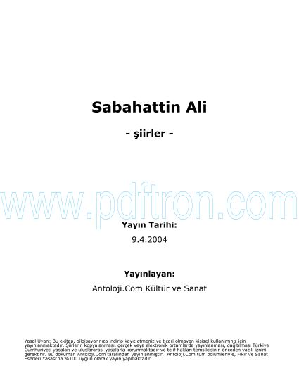 Cover of Sabahattin Ali - Şiirleri.pdf