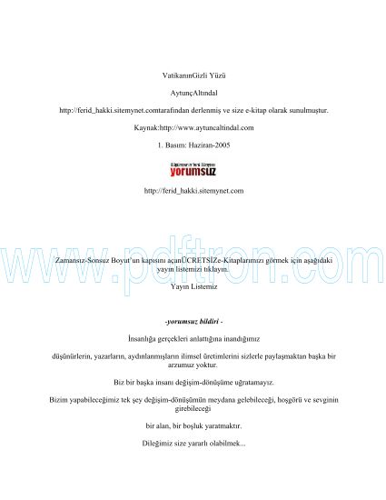 Cover of Aytunc Altindal - Vatikanin Gizli Yuzu.pdf