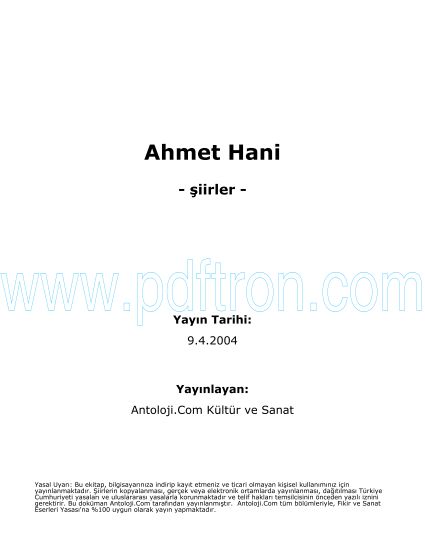 Cover of Ahmet Hani Şiirleri.pdf