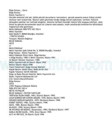 Cover of Bilge Karasu - Gece.pdf