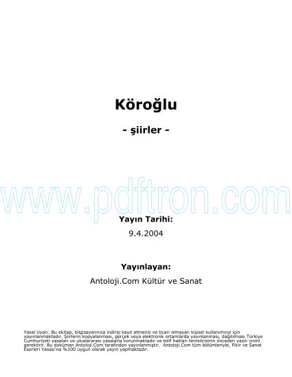 Cover of Köroglu - Şiirleri.pdf